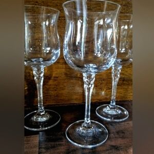 "Silhouette" by Towle - Crystal Hand Blown - 3 Wine Glasses - Austria